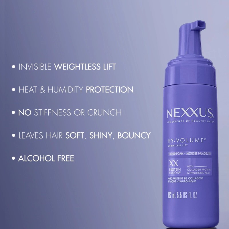 Nexxus HY VOLUME 5.5oz Weightless Cloud Foam Hair Styling Agent