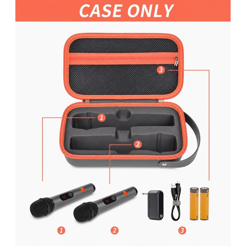 GWCASE PU Leather Microphone Case for JBL Wireless Two Mic