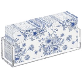 HIIMIEI Acrylic Napkin Holder for Bathroom: Waterproof Splashing Guest Towel Holders, Vertical Disposable Paper Hand Towels Tray, Clear Rectangle Napkins Holder for Kitchen, Dining Table (1 Pack)