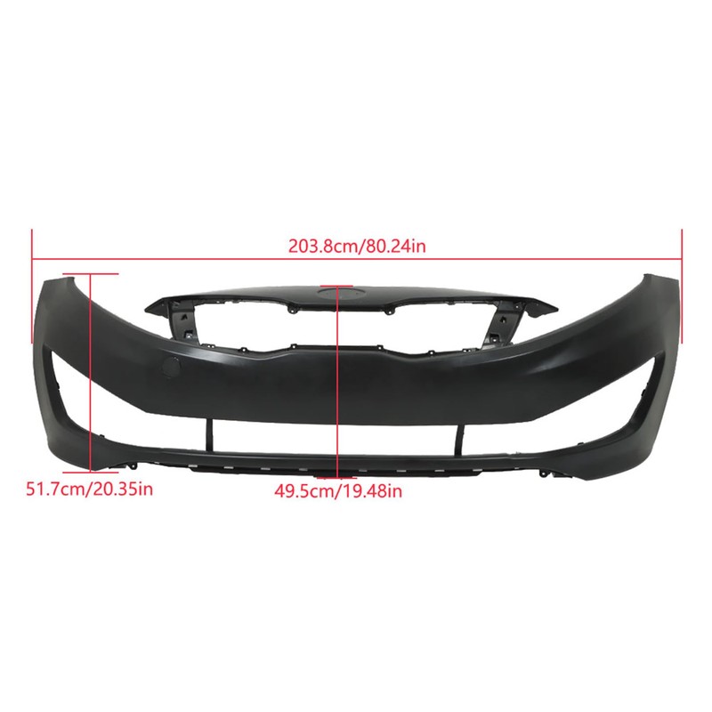 GXYWADY Front Bumper Cover Fascia Without Sensor Holes Replacement for