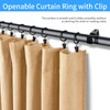 Manysky 36 Pack 1.26 Inch Openable Curtain Rings with Clips,