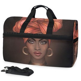 Travel Duffels African Pretty Girl Duffle Bag Luggage Sports Gym for Women & Men