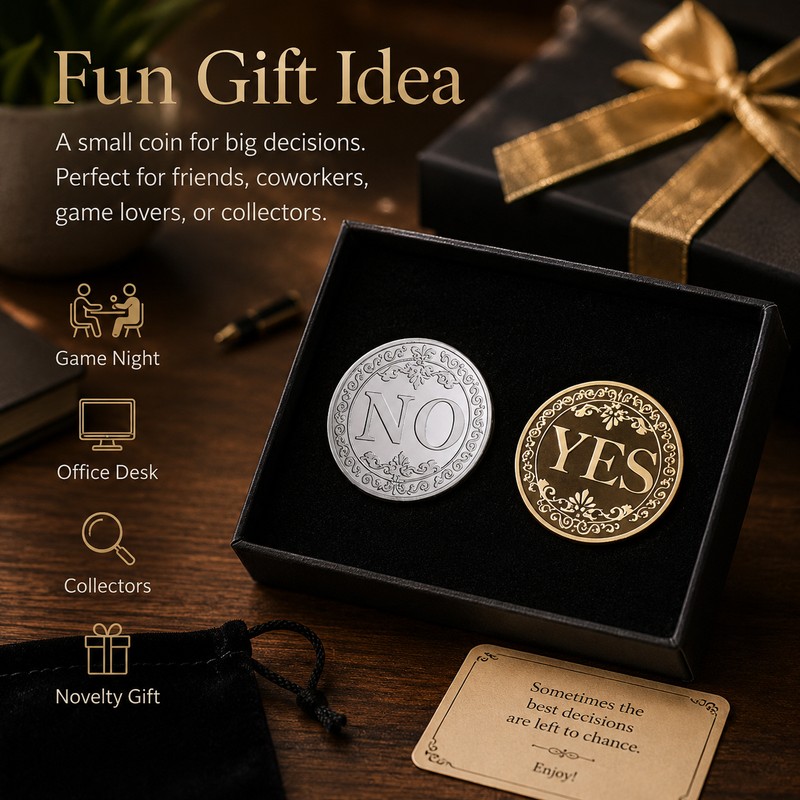 Yes or No Decision Coin for Fun Choices – Bronze