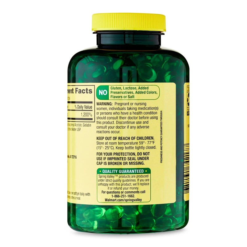 Spring Valley Vitamin E Dietary Supplement, 180 mg, 500 Count