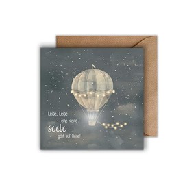 Sternenkind Card with Envelope - Sensitive Sympathy Card Condolence Card Dreamy Sympathy Card with Beautiful Message Infant Death Loss Child Miscarriage Condolence Funeral (125 x 125 mm)