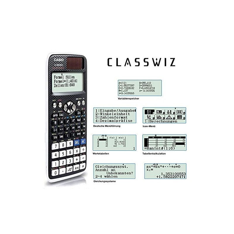 Casio FX-991DE X Technisch wissenschaftlicher Rechner Schwarz Display (Stellen): 12