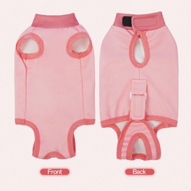 Hjumarayan Cat Recovery Suit, Bright Surgical Recovery Suit Adjustable Back Length, Sturdy and Durable Cat Onesie Post Surgery to Stop Licking, Medical Bodysuit after Surgery Female, Pink XL