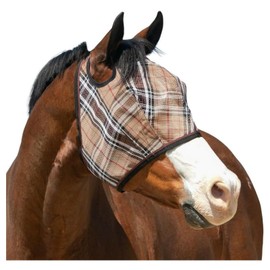 Kensington UV Horse Fly Mask with Web Trim - Protective Mask with Dual Ear Opening & Forelock Freedom - Large, Deluxe Black