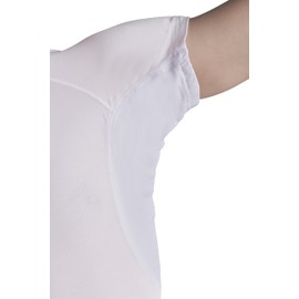 Camisetas a prueba de sudor con almohadillas para orejas para el sudor, micro modal, cuello en V profundo, ultra suaves, Blanco, Small
