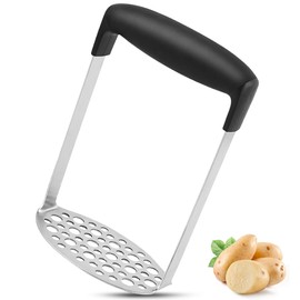 Smooth Potato Masher Heavy Duty,Stainless Steel Potato Masher Ricer, Food Masher with Non-Slip Handle for Mashed Potatoes,Jam, Vegetables and Fruits, 1 Pack