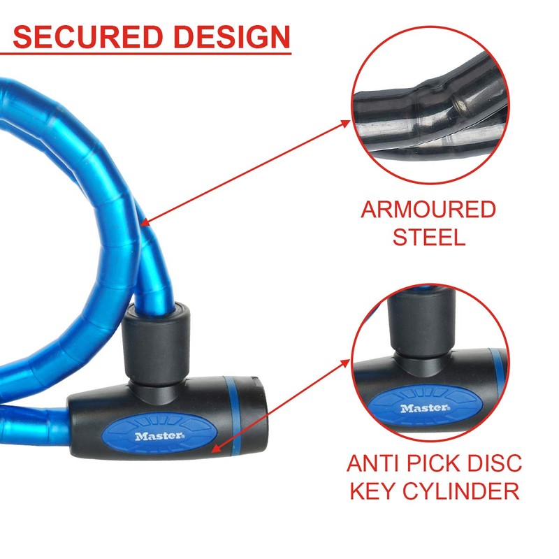 Master Lock Keyed Armoured Bike Cable Lock