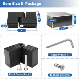 Fulifix Railing Accessories - 2 Pack Vertical Pivot Handrail Connector, High Strength POM Cable Railing Fittings, Model LT19