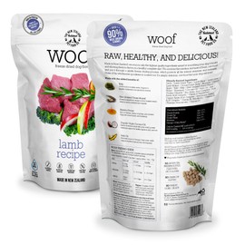 The New Zealand Natural Pet Food Co WOOF Freeze Dried Dog Food - Lamb Recipe, High Protein Dog Training Treats & Meals, Dog Food Topper, 2.2 lb