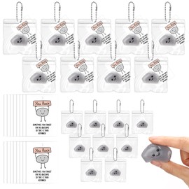 Wettarn 30 Sets You Rock Stress Balls with Support Cards, Christmas Appreciation Gifts for Employee Coworker, Foam Stone Relief Toy Thank You Gifts for Christmas Stocking Stuffers Holiday Party Favors