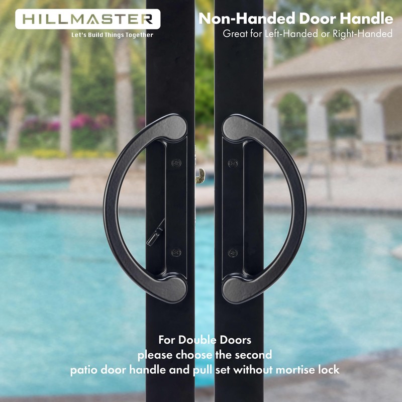 Sliding Glass Door Handle with Mortise Lock and Key Cylinder,Patio