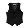 Boy Vest Black Tweed Kids Casual Waistcoat Formal Wedding Party