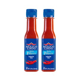 Mexico Lindo 7 Mares Hot Sauce | Perfect for Fish & Seafood | 10,800 Scoville Level | Spicy Flavor | 5 Fl Oz Bottles (Pack of 2)