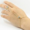 Pulsera Arnés Con Cadenita Y Anillo Cristales Zirconia