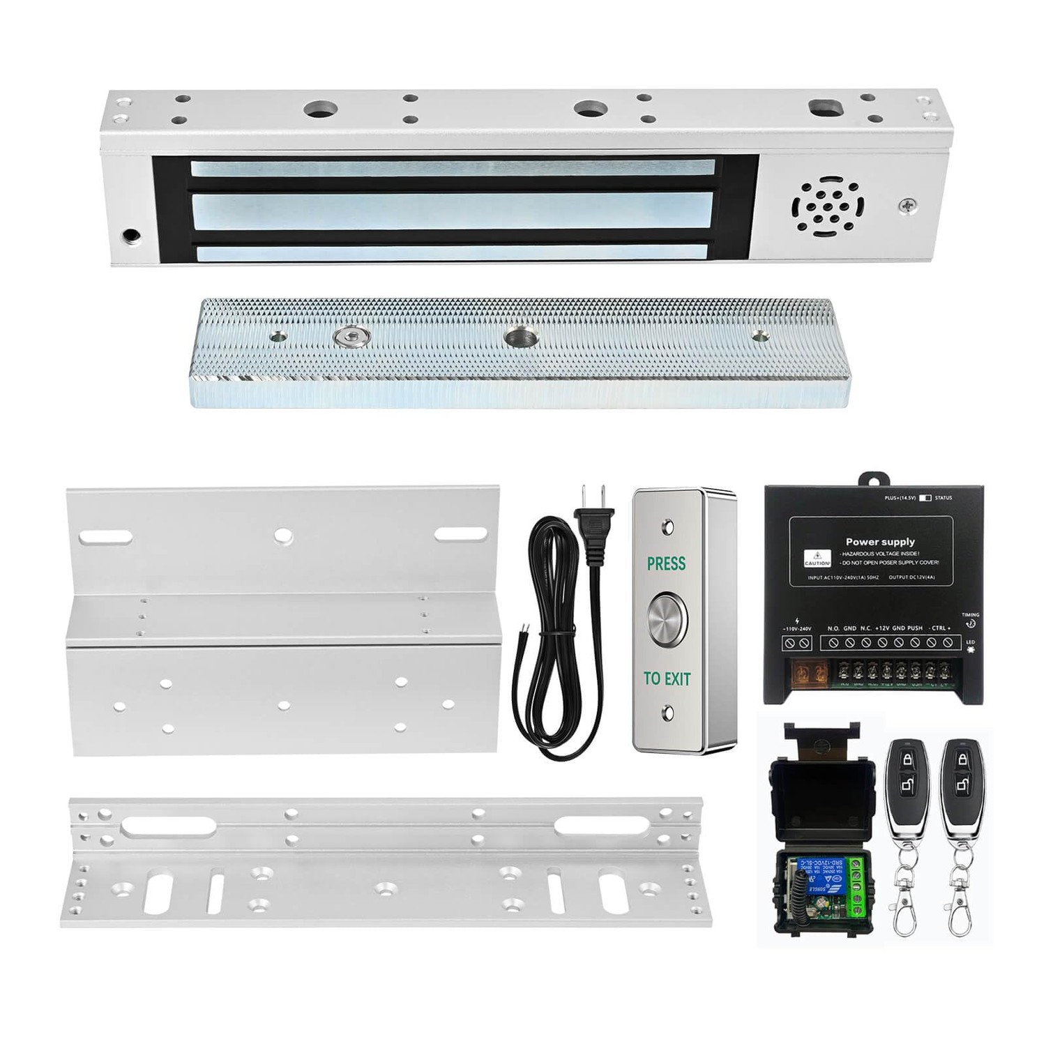 Door Access Control System Inswinging 600lbs Magnetic Lock Kit Build-in ...