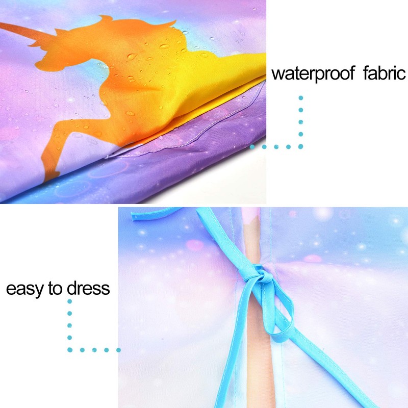 Fiodrimy - Delantal impermeable para niñas y niños, Dorado (Golden