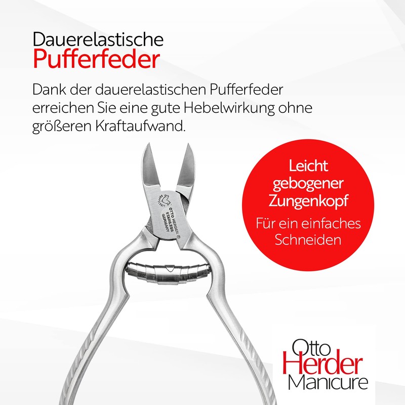 Nail Clippers Pedicure Pliers with Buffer Spring 13.5 cm Rustproof