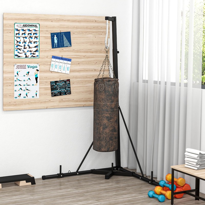 Foldable Heavy Bag Stand 67" -Adjustable Height Boxing Stand for