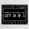 Localhost Metal Sign with IP Address 127.0.0.1 in White