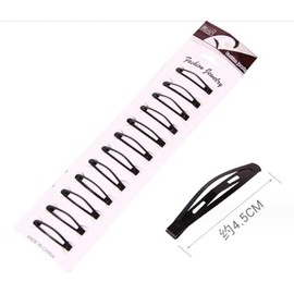 12 PCS Black Women Metal Snap Hair Clips Accessories