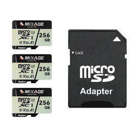 MIXAGE MicroSDXC-Karte mit Adapter, 256 GB, UHS-I U3/V30/A1/C10-175 MB/s Lesen, 110 MB/s Schreiben, 4K UHD Videoaufnahme, SD-Speicherkarte für Smartphone, Spielkonsole, Dash/Sicherheits- und