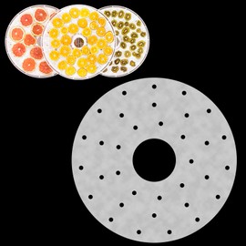 Lconvicely 10.8in Parchment Paper Round With Hole, Non-stick Fruit Dehydrator Mats for Fruit, Meat and Herbs, Compatible With Elite Dehydrator(200 Sheets)
