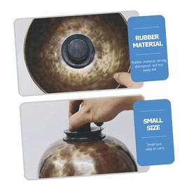 Mikinona 2pcs Bodhisattva Bowl Suction Cup Handle Sound Bowl Stabilizer Buddha Sound Bowl Suction Cups Zen Decoration Singing Bowl Lifting Handle Suction Handle Bowl Mat Rubber