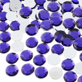 John Bead 400 Pieces 12mm (SS50), Purple, Acrylic Round Flat Back Rhinestones for Jewelry Making, DIY Crafts, Nail Art, Face Makeup, Clothes
