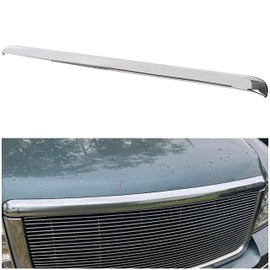 ECOTRIC Truck Hood Molding Trim Moulding Compatible with 2007-2013 GMC Sierra 1500 2500HD 3500HD Replace for GM1235109 10385156 (Without Chrome Grille)