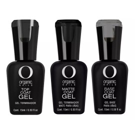 Organic Nails Kit Base Coat + Top Coat + Matte Coat By Organic Nails 3 Pzs