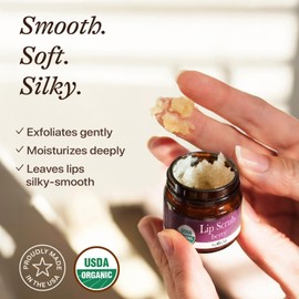 Lip Scrub, Berry Flavor - Organic Exfoliating Sugar Scrubs, Exfoliator for Chapped Dry Lips, Moisturizes With Fresh, Lush Natural Ingredients; Best Before Balm; for Men and Women (1 Container)