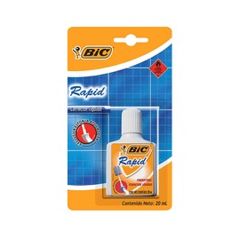 BIC, Corrector Líquido Rapid con Aplicador de Esponja, Secado Rápido, 1 pieza de 20 ml