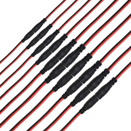 HUABLUE 10 Pairs DC Power Pigtail Cable, 12V 5A Male and Female for CCTV Security Camera and Lighting Power Supply and Party Lighting Power Connector (5.5mm x 2.1mm)