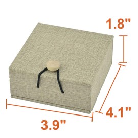 sourcing map Wooden Birthday Bracelet Jewelry Gift Display Holder Box 10.5 X 10cm Beige