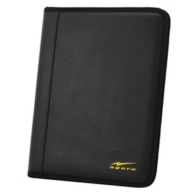 AGORA Soccer Coaching Planner with Dry Erase Soccer Field Diagram and 25-Sheet Strategic Notepad Inside - Soft Grain Black Leatherette