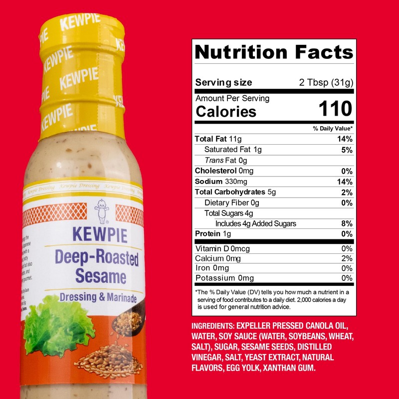 Kewpie Deep Roasted Sesame Dressing Marinade Japanese Style 16.9 fl