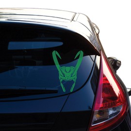 Yoonek Graphics Loki's Army. Loki's Helmet Decal Sticker for Car Window, Laptop, Motorcycle, Walls, Mirror and More. 10" Height. SKU: 493 (Green)
