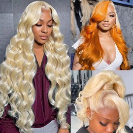 360 Lace Front Wigs Human Hair 613 Lace Front Wig Human Hair 200 Density 34 Inch HD Lace Front Wigs Human Hair Full Lace Human Hair Wigs Body Wave 360 Wig Human Hair Full Lace Blonde Wig Human Hair