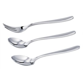 COMIART Stainless Steel Toddlers kids Spoon and Fork Set, 3-piece Silverware Flatware Utensils for Toddler kid and Child