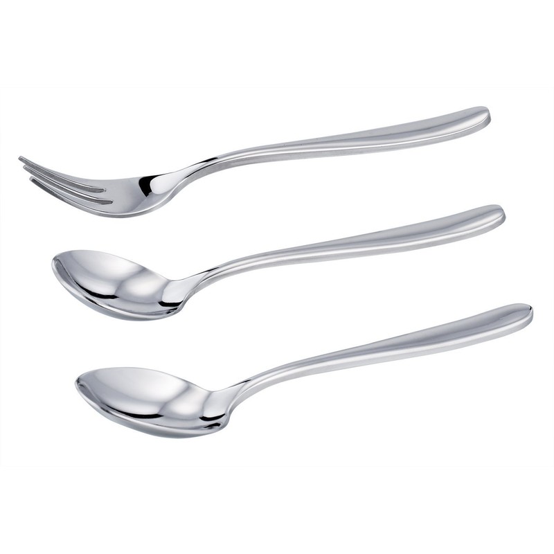 COMIART Stainless Steel Toddlers kids Spoon and Fork Set, 3-piece