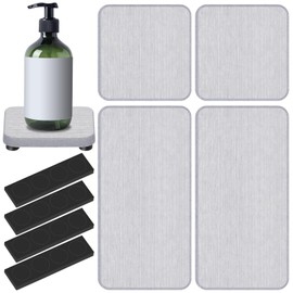 Tanstic 4Pcs Water Absorbing Stone Coasters Water Absorbent Diatomite Coaster Water Absorbing Stone Tray Diatomaceous Earth Coasters for Soap Cups Cosmetic Bottles Plants(Gray)