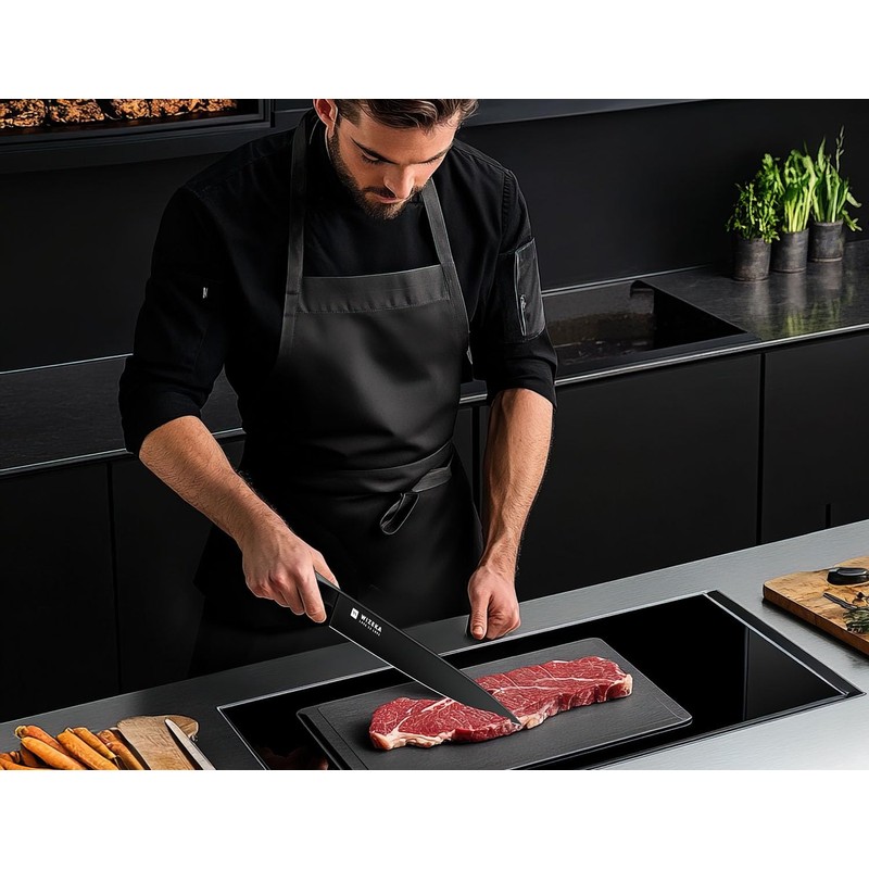 WIZEKA Chef Knife: 8 Inch: Extreme Sharp Kitchen Knife: Full