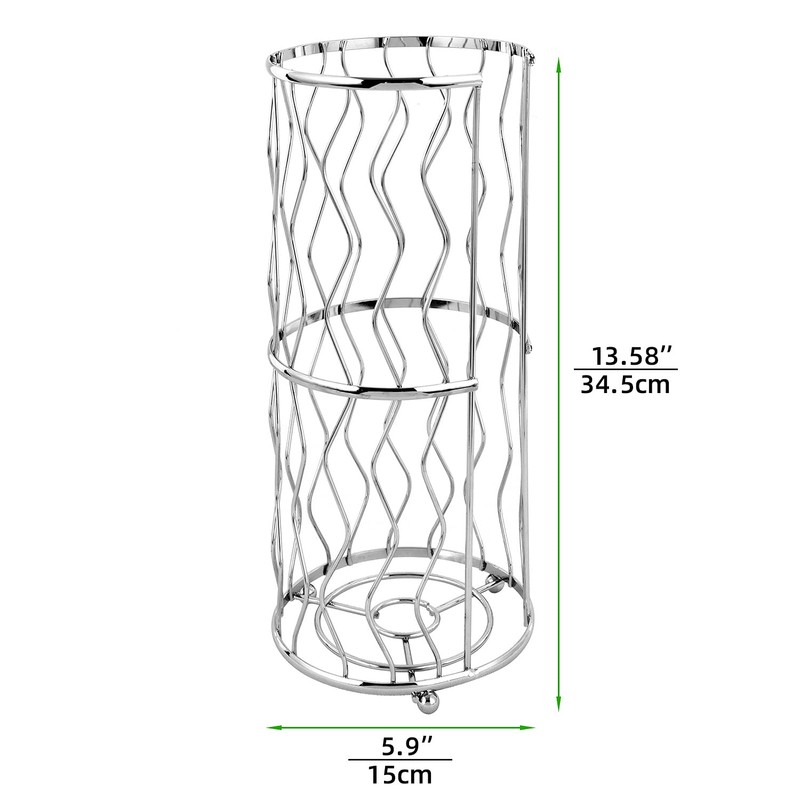 Megier Decorative Metal Standing Toilet Tissue Holder for Bathroom/Powder Room,