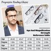 OCCI CHIARI Mens Progressive Multifocus Reading Glasses Transition Bifocal Readers(+300)