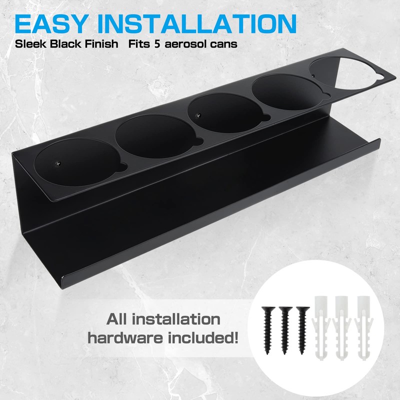 RealPlus Aerosol Spray Can Holder Rack Organizer 5 Cans Spray