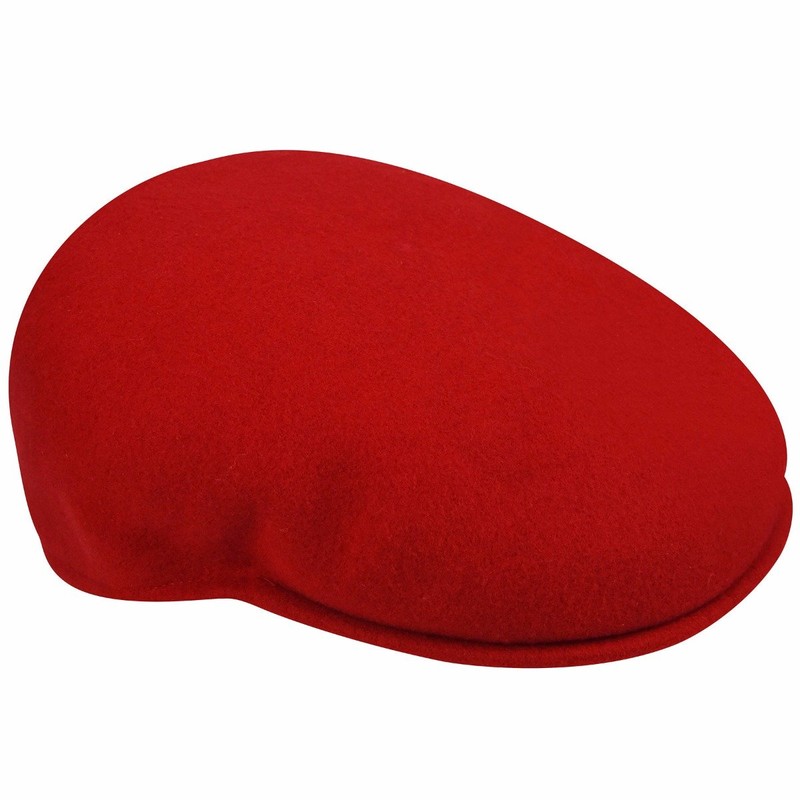 Kangol Men's Wool 504 Flat Cap (Wool 504) - red,